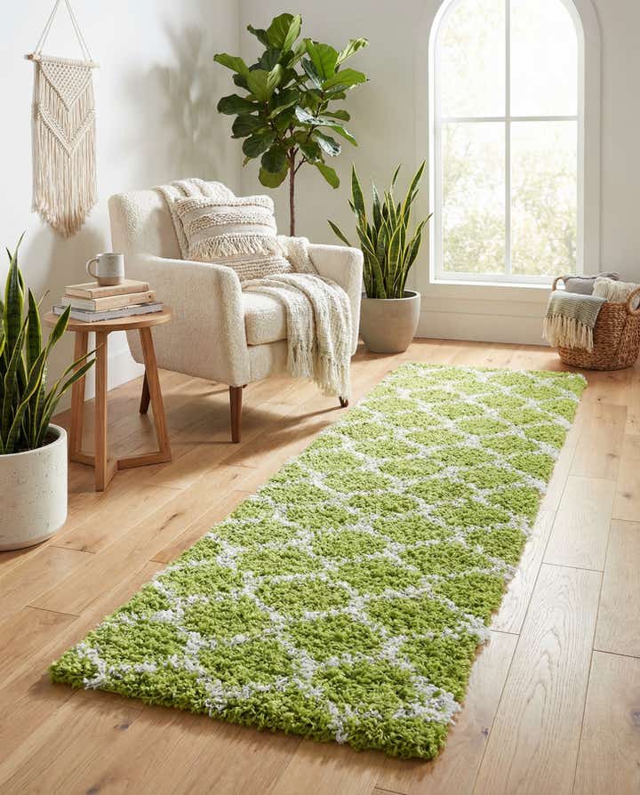 2' x 8' Trellis Shag Runner Rug