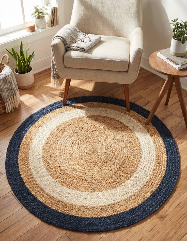 Detail image of 3' 1 x 3' 1  Hand Braided Jute Round Rug