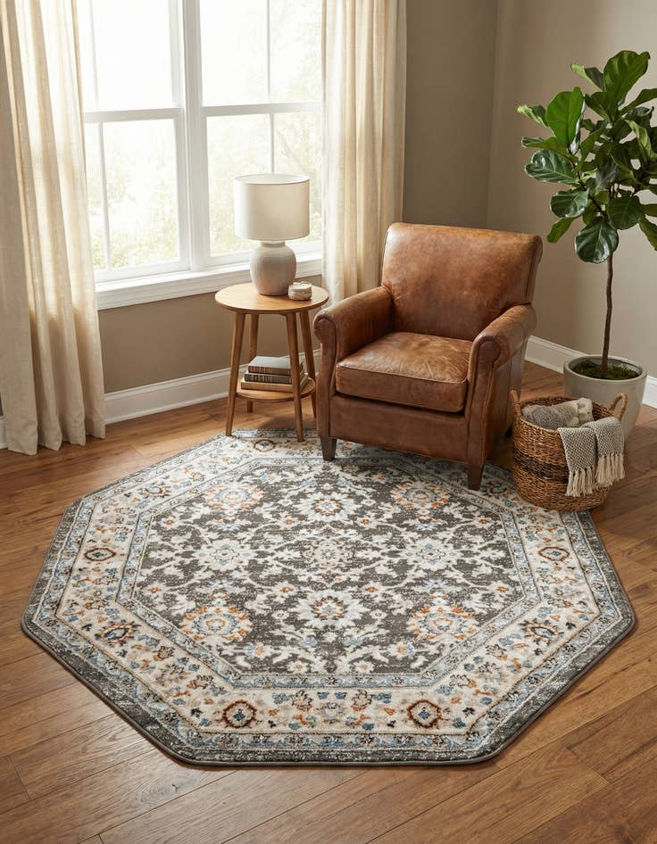 Detail image of 5' 3 x 5' 3 Charlotte Octagon Rug