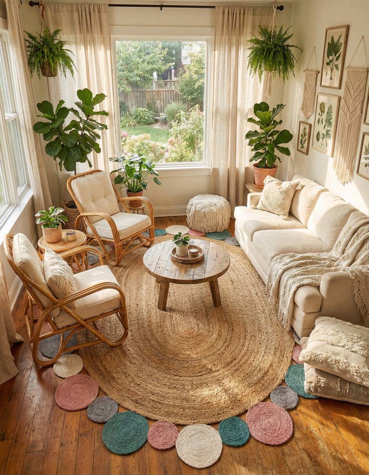 Detail image of  7' 10 x 10'  Hand Braided Jute Oval Rug