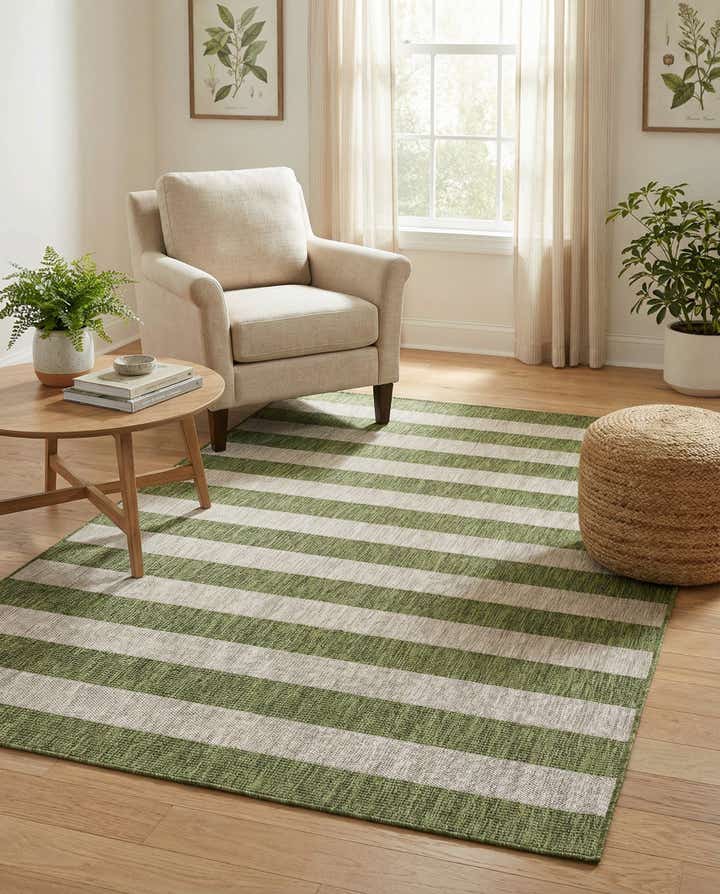 4' x 6' Easy-Clean Striped Indoor / Outdoor Rug