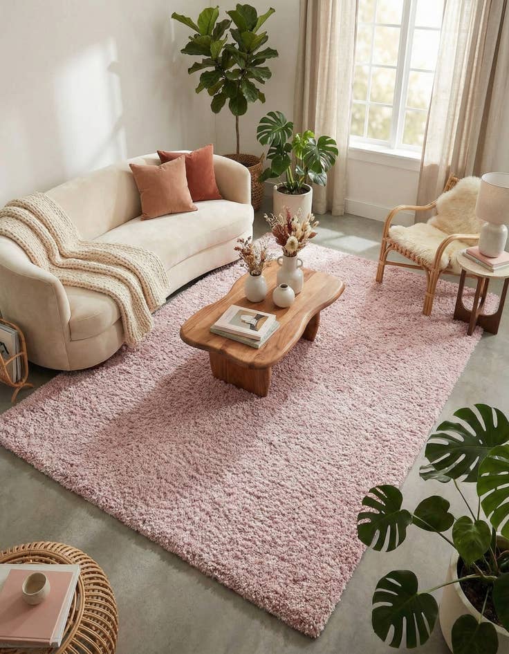 Detail image of  8' x 10' Soft Solid Shag Rug