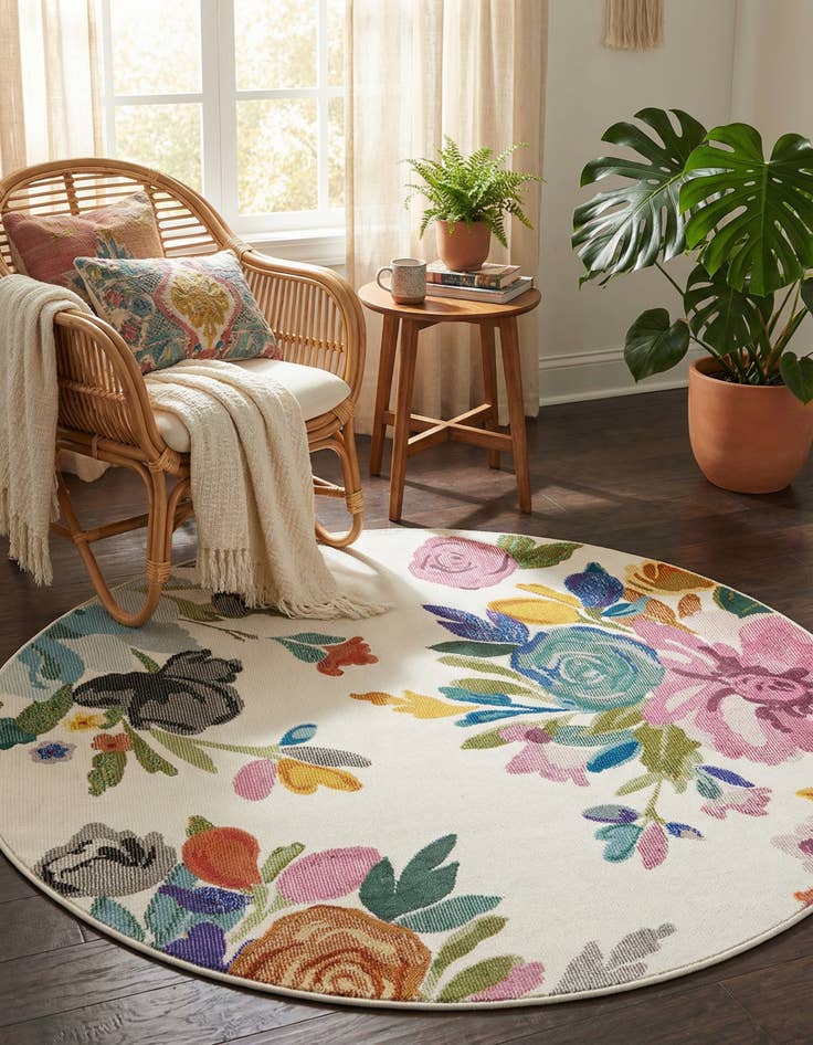 Detail image of 4' 1 x 4' 1 Blossom Round Rug