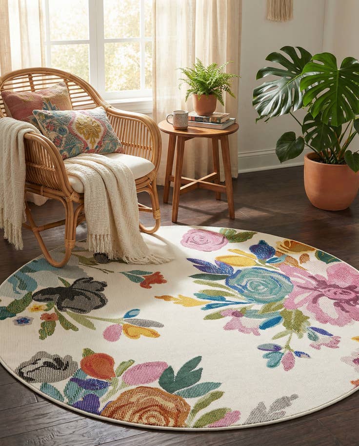 Vue détaillée : 125cm x 125cm Blossom Tapis Rond