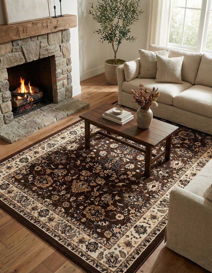 Detail image of 6' x 9' Kashan Design Rug