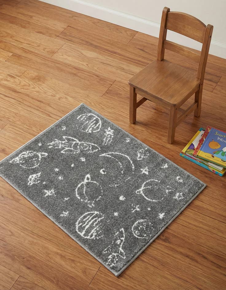 Detail image of 2' 2 x 2' 11 Planets Whimsy Kids Rug