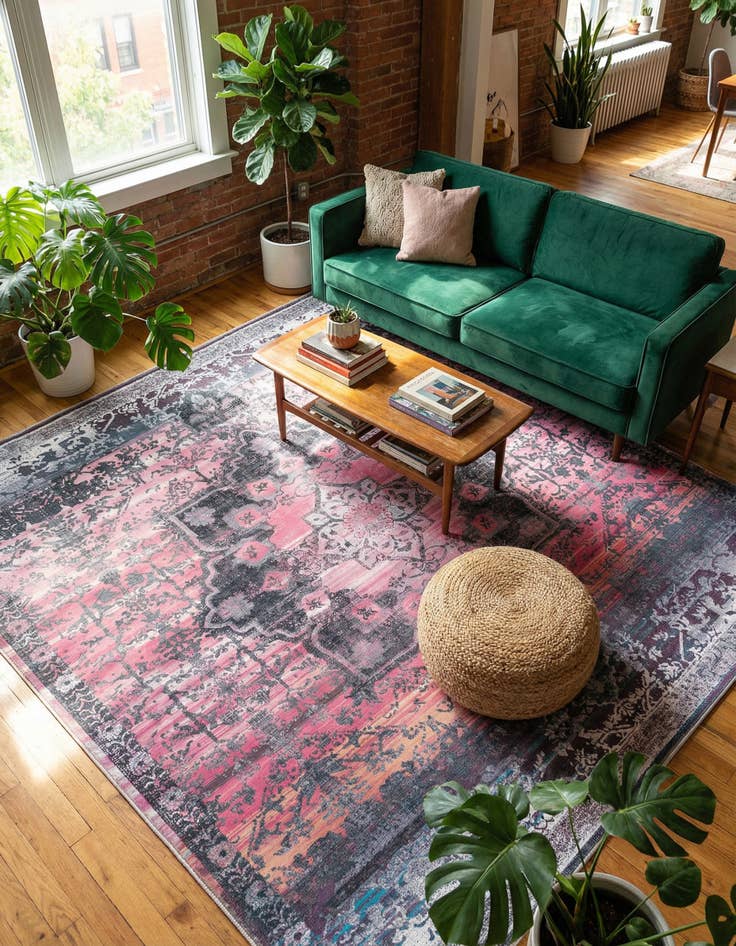 Detail image of 10' 6 x 10' 6  Washable Renaissance Square Rug