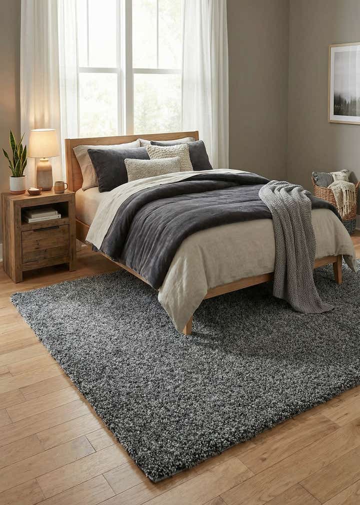 6' x 9' Soft Solid Shag Rug