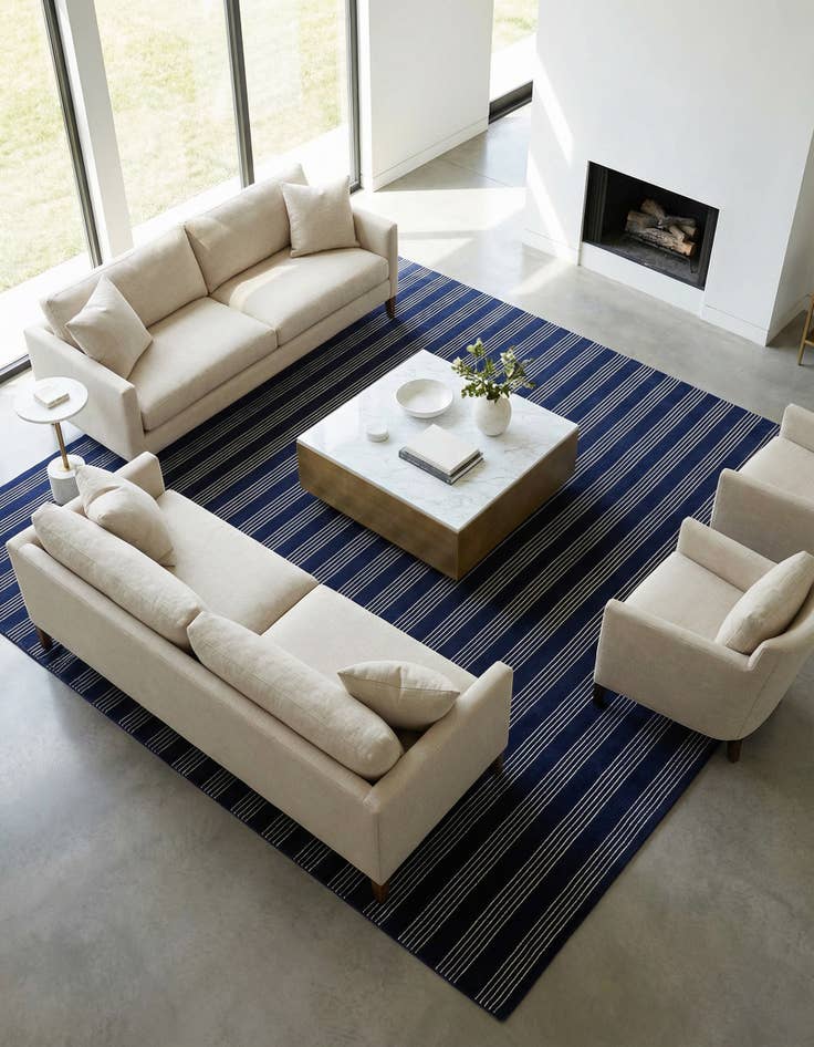 Detail image of 10' x 10' Jill Zarin Striped Wool Square Rug