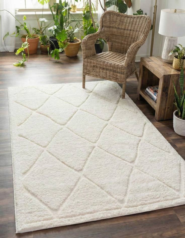 Detail image of 3' 3 x 5' 3 Lattice Shag Rug