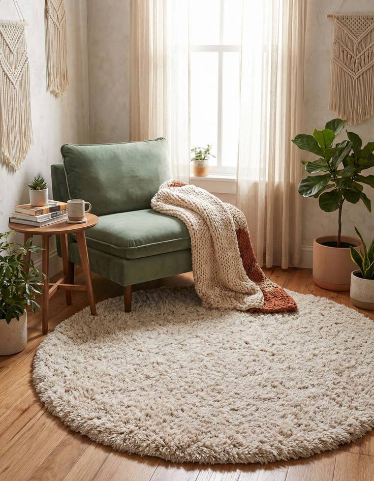 Detail image of 4' x 4' Infinity Shag Round Rug