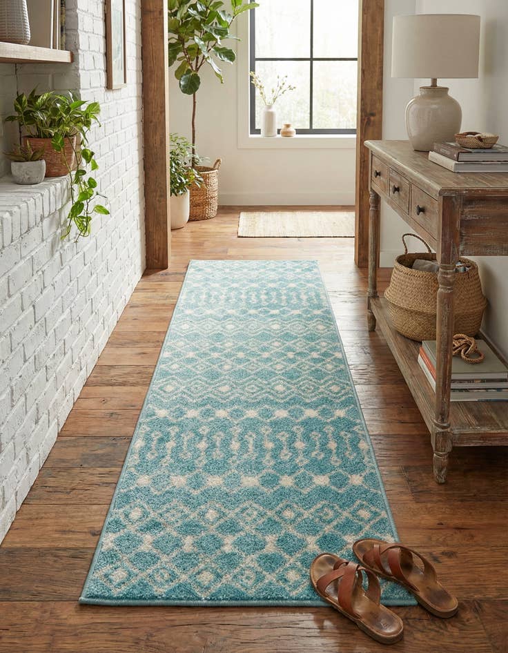 Detail image of 2' x 7' Moroccan Trellis Runner Rug