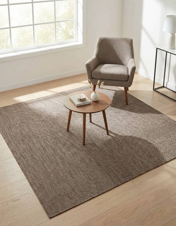 Detail image of 6' x 6' Washable Solid Indoor / Outdoor Square Rug