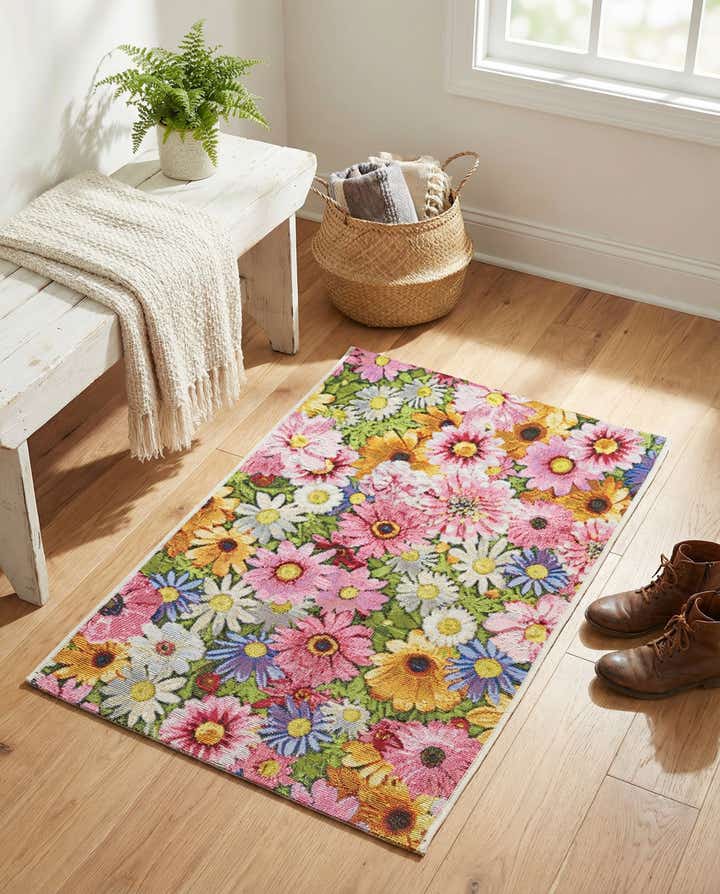 2' x 3' Easy-Clean Botanical Indoor / Outdoor Rug