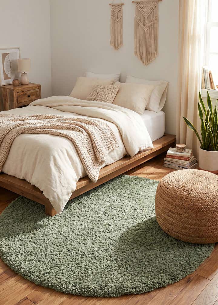 5' 3 x 5' 3 Zermatt Shag Round Rug