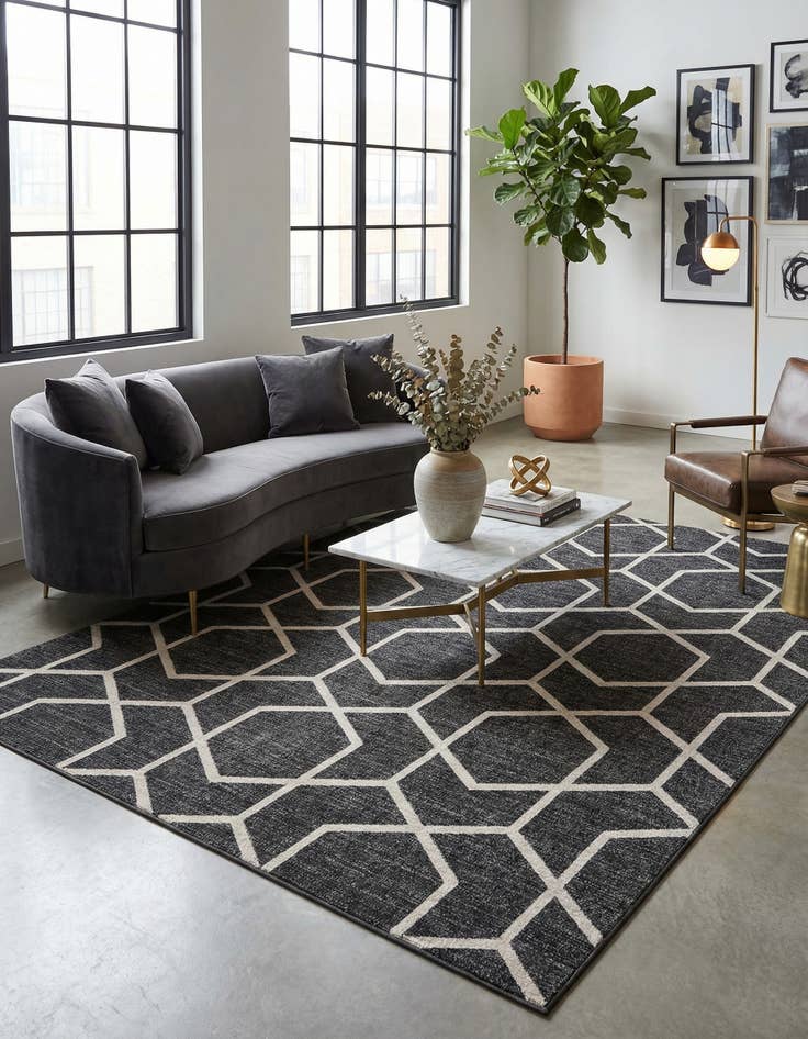 Detail image of 10' x 13' Eco Trellis Rug