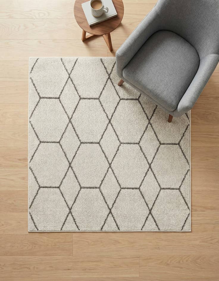 Detail image of 4' x 4' Trellis Frieze Square Rug