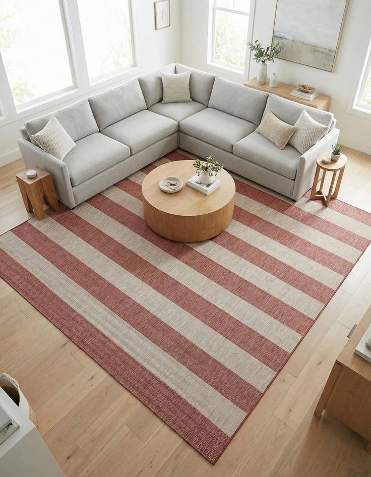 Detail image of 12' x 12' Washable Ribbon Indoor / Outdoor Square Rug
