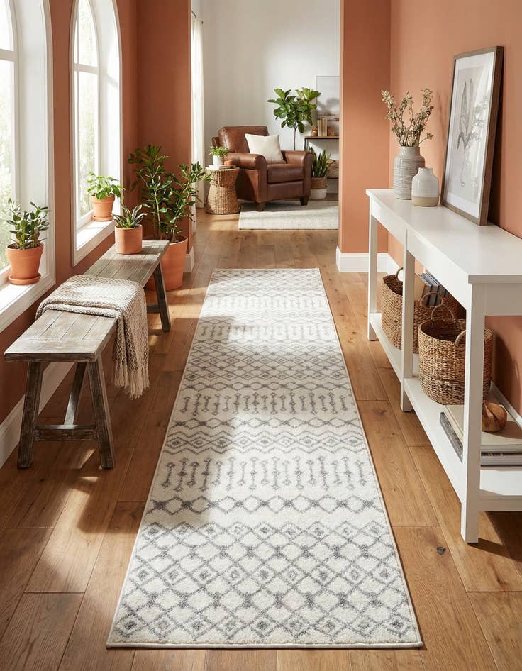 Detail image of  2' 7 x 12' Moroccan Trellis Runner Rug