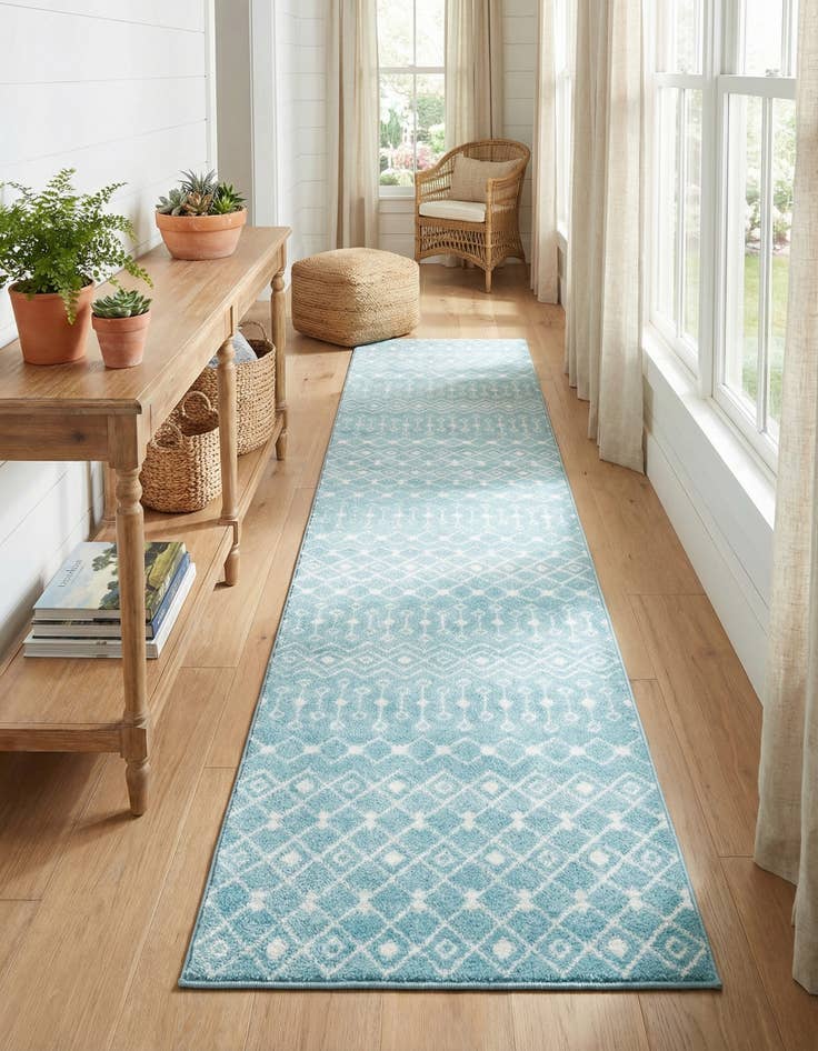 Detail image of 3' 3 x 16' 5 Moroccan Trellis Runner Rug