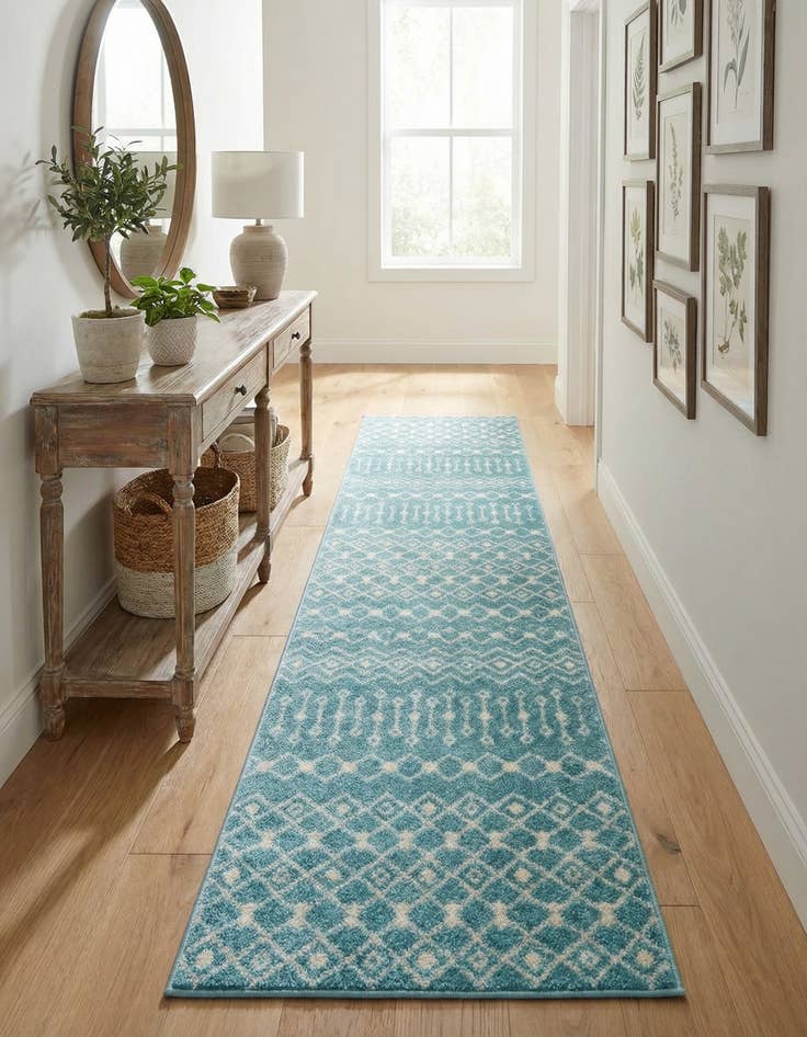Detail image of 2' 7 x 12' Moroccan Trellis Runner Rug