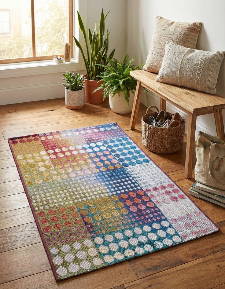 Detail image of 2' x 3' Washable Modern Indoor / Outdoor Rug