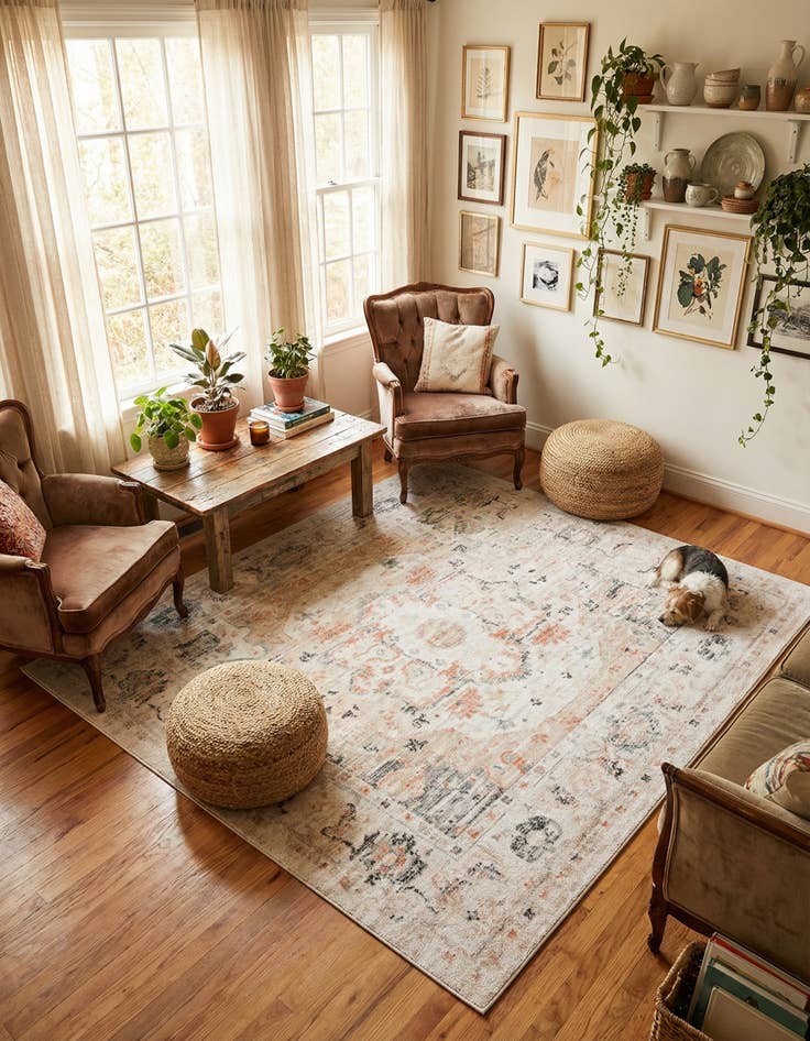 Detail image of 7' 10 x 7' 10 Madeline Vintage Square Rug