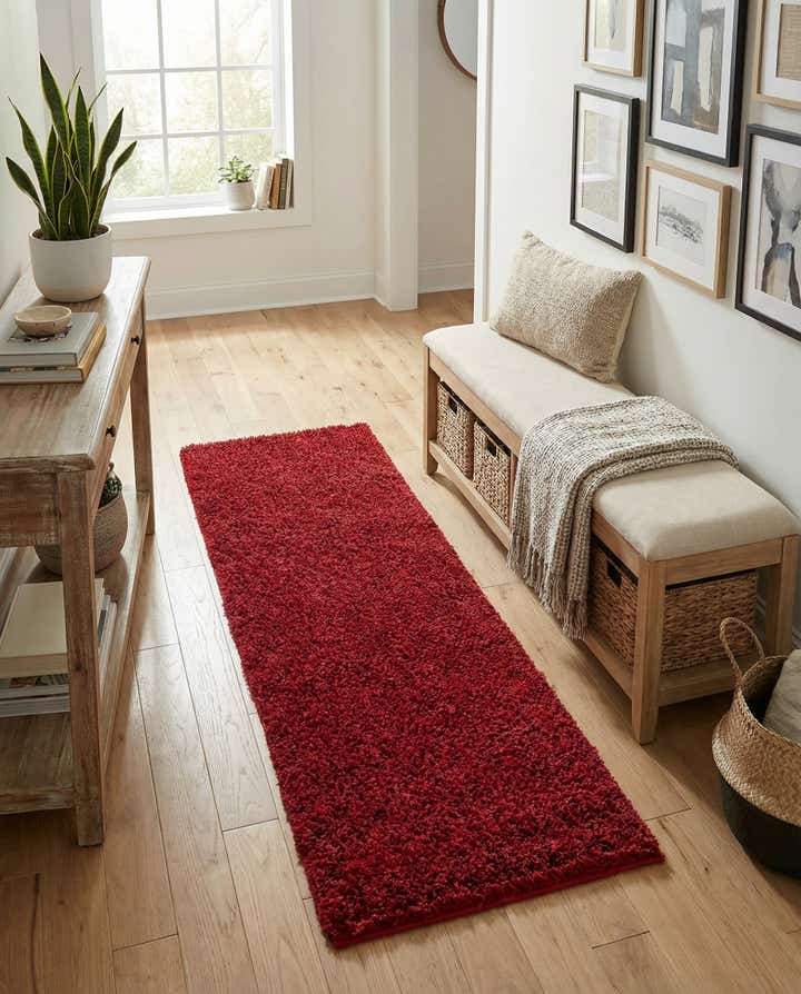 2' x 5' Solid Shag Runner Rug