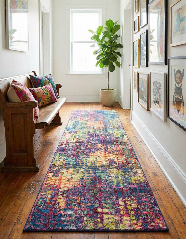 Detail image of 2' 2 x 6' Washable Theia Runner Rug