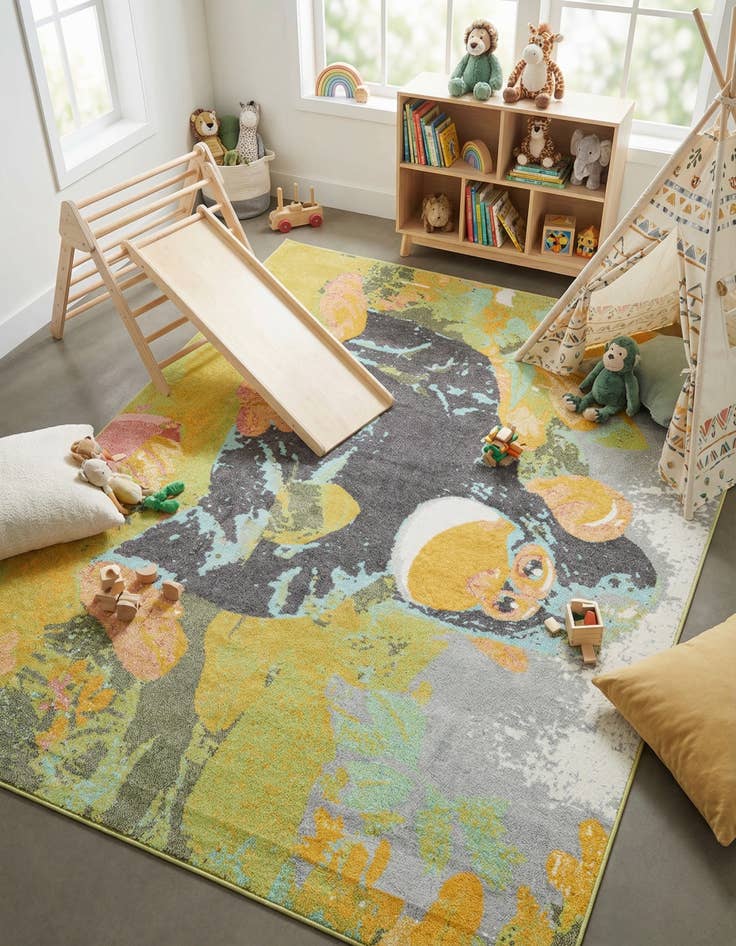 Detail image of 7' 10 x 10' Gorilla Whimsy Kids Rug