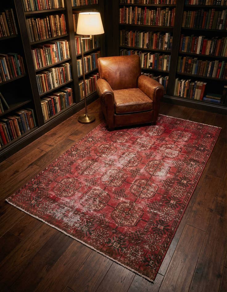 Detail image of 4' x 6' 4 Hand Knotted Ultra Vintage Persian Wool Rug