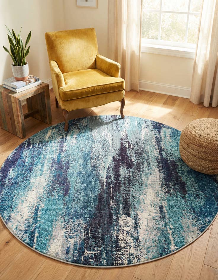 Detail image of 5' 3 x 5' 3 Washable Barcelona Round Rug