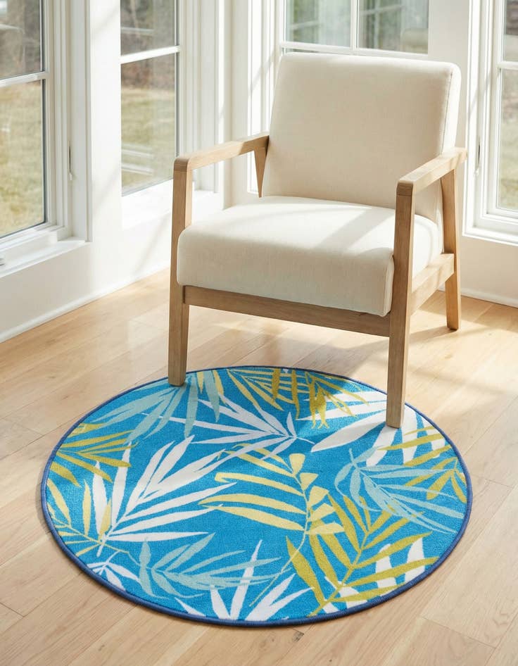 Detail image of 3' 3 x 3' 3  Washable Jill Zarin Caribbean Indoor / Outdoor Round Rug