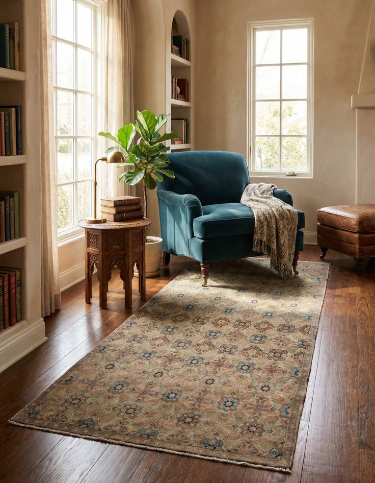 Detail image of 3' 2 x 5' 3 Hand Knotted Ultra Vintage Persian Wool Runner Rug