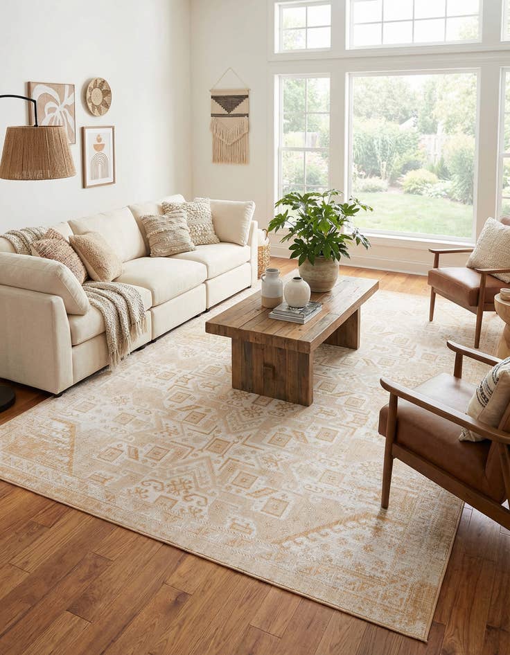 Detail image of 10' x 14'  Washable Aztec Indoor / Outdoor Rug