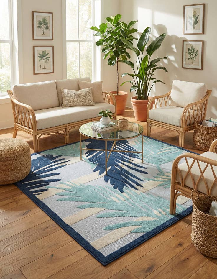 Detail image of 7' 10 x 7' 10  Washable Aruba Indoor / Outdoor Square Rug