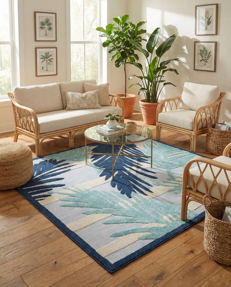 Detail image of 7' 10 x 7' 10 Easy-Clean Aruba Indoor / Outdoor Square Rug