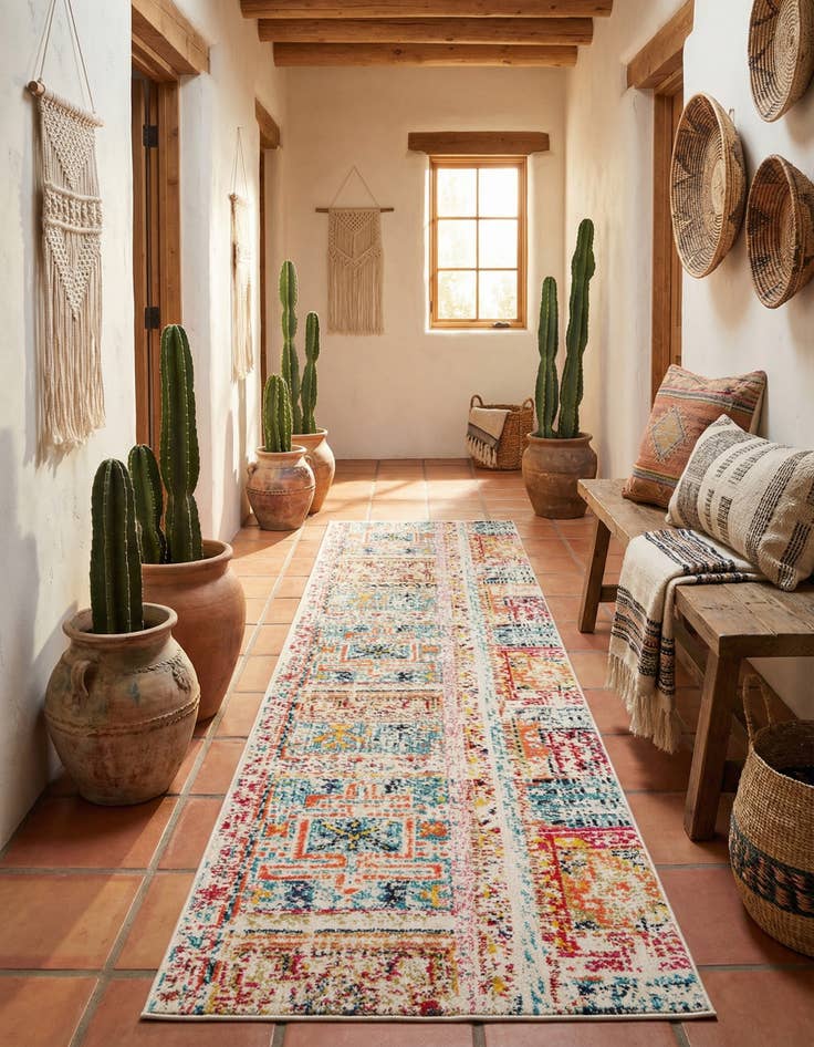 Detail image of 2' 7 x 10' Washable El Paso Runner Rug
