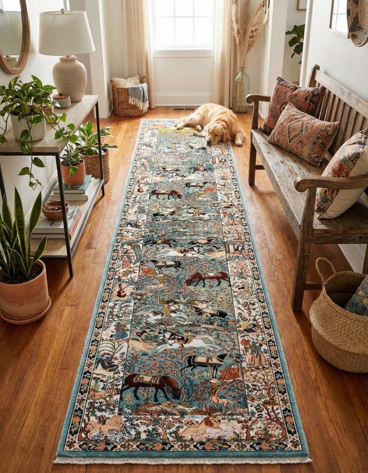 Detail image of 2' 7 x 11' Nain Design Runner Rug