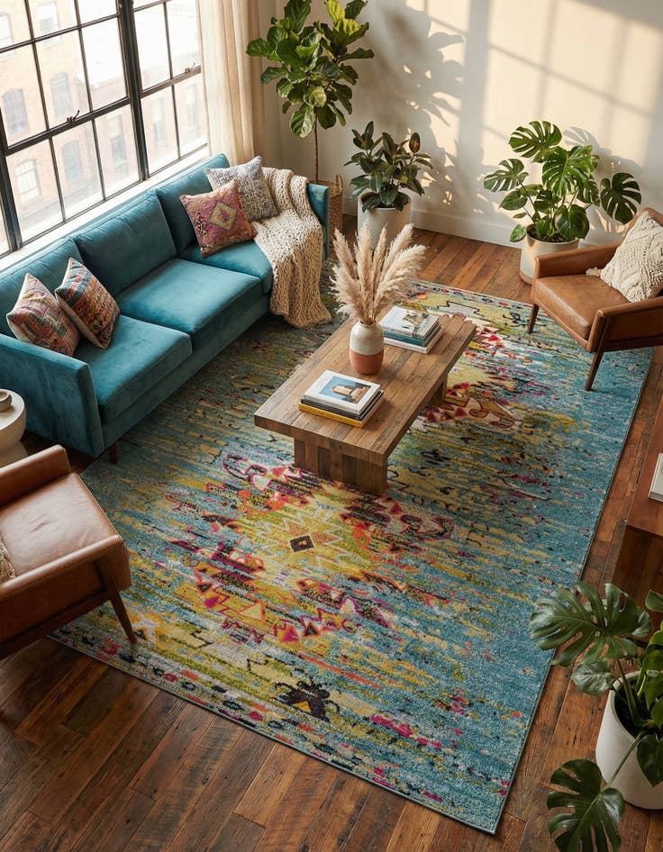 Detail image of 9' 10 x 13'  Washable Arte Rug