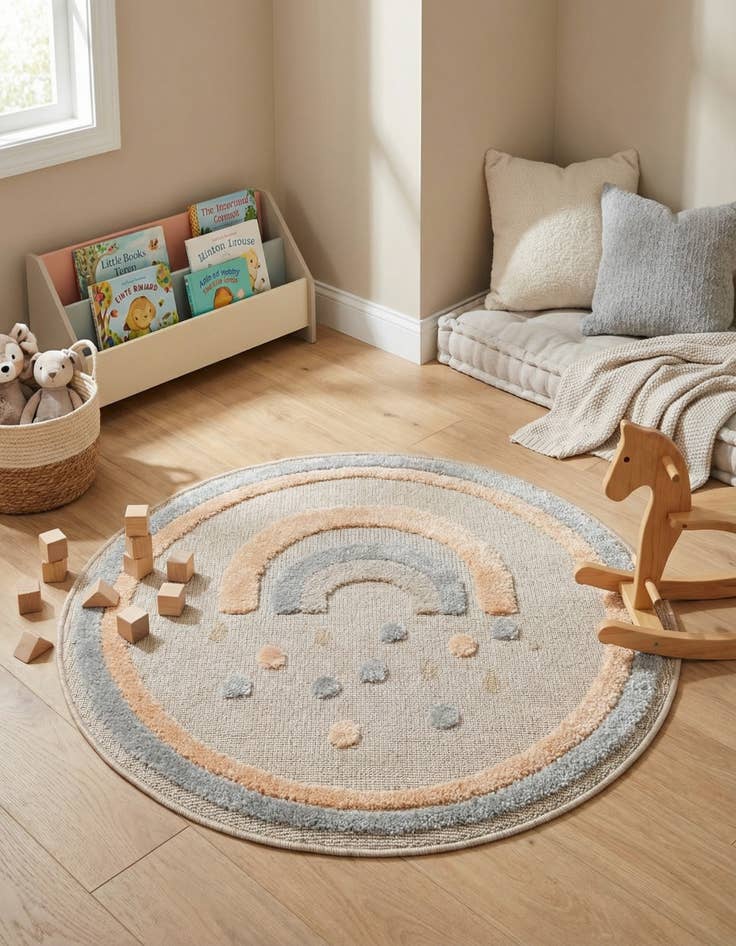 Detail image of 3' x 3' Whimsy Kids Round Rug