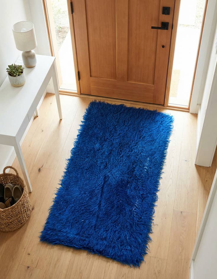 Detail image of 2' 3 x 4' 4 Hand Knotted Moroccan Wool Runner Rug