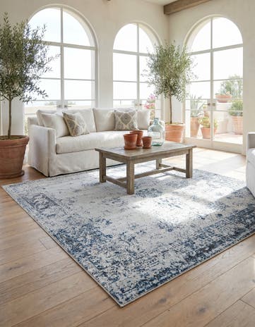 Light Blue Monte Carlo Square Rug