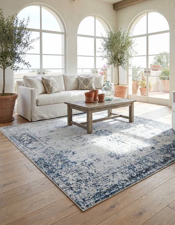 Light Blue Monte Carlo Square Rug