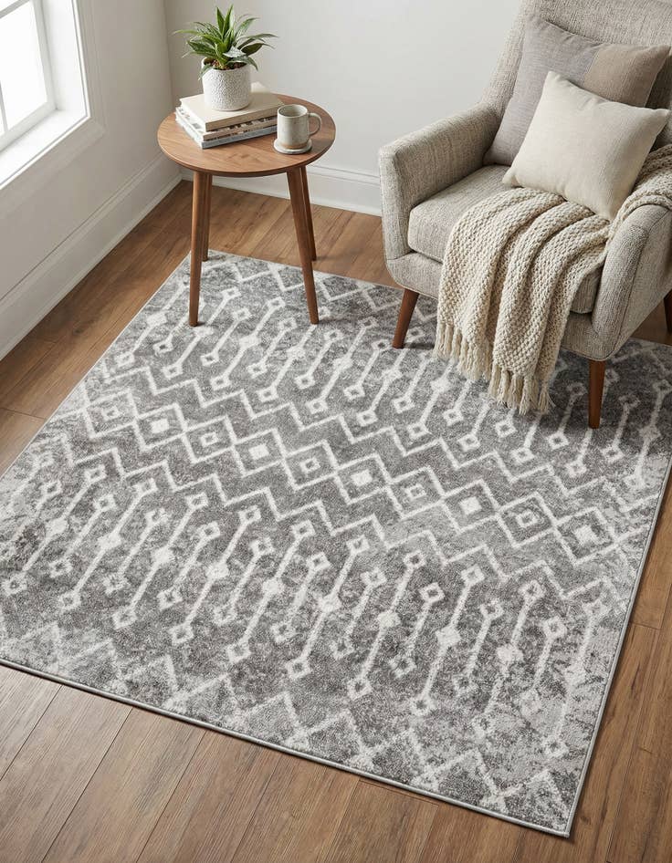 Detail image of 5' 3 x 5' 3 Bohemian Trellis Square Rug