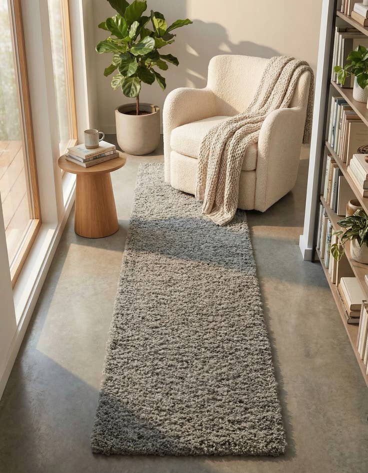 Detail image of  2' 7 x 10' Solid Shag Runner Rug