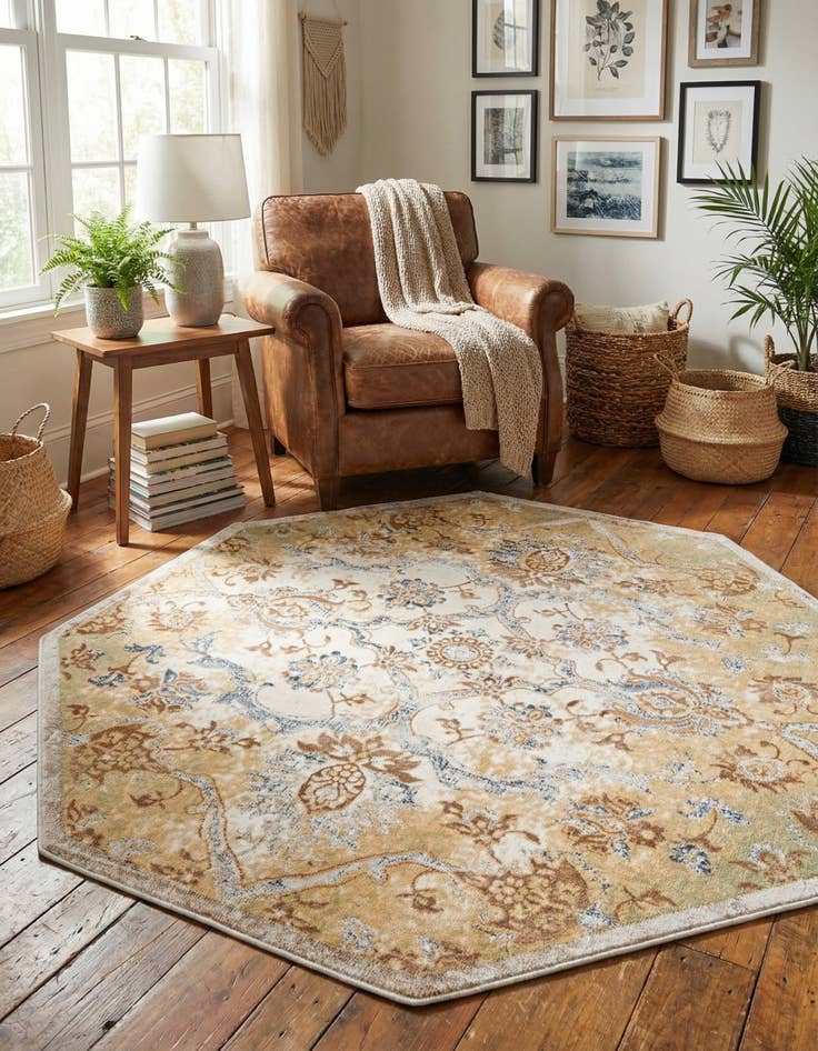 Detail image of 5' 3 x 5' 3 Highbury Octagon Rug