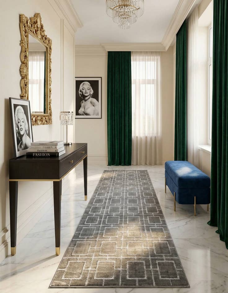Detail image of 2' 7 x 12' Marilyn Monroe™ Glam Deco Runner Rug