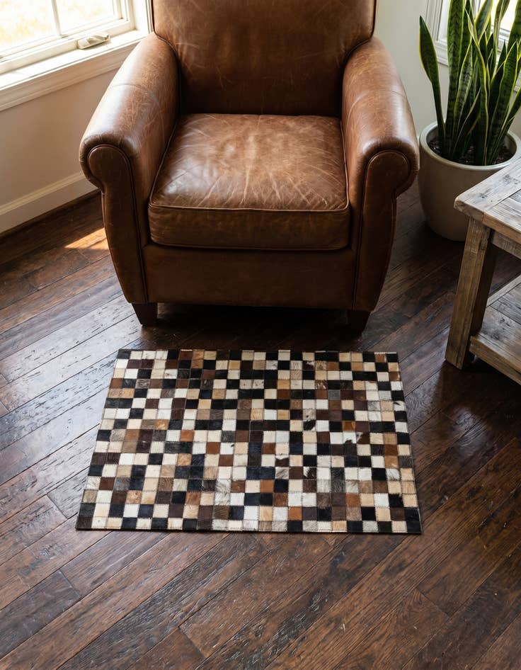 Detail image of 2' x 3' Cowhide Leather Rug