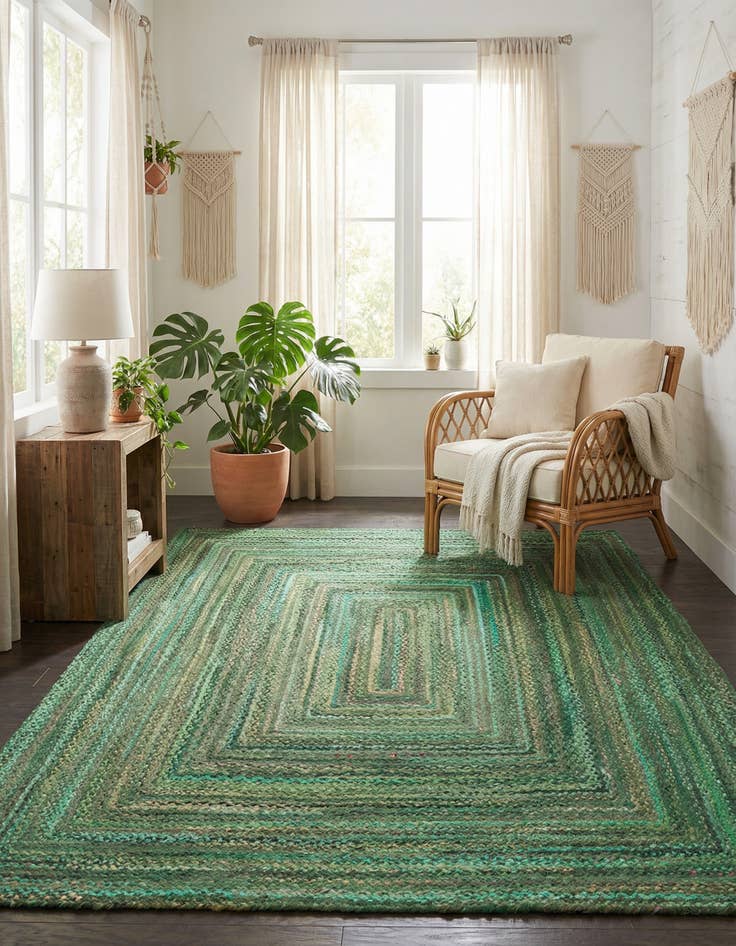 Detail image of 8' x 10' Handmade Braided Chindi Rug